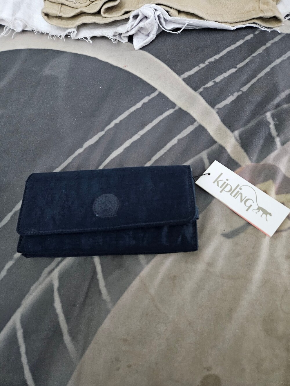 NWT - Kipling Navy Blue Nylon Trifold Wallet